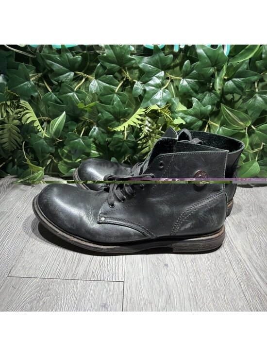 Diesel Men’s Dhiko Black Leather Combat Biker Distressed Boots Size 10 main image 2